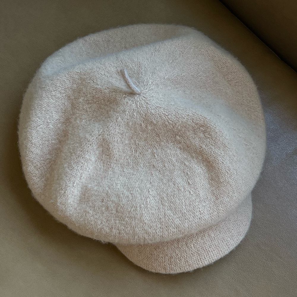 NWT Free People 100% Wool Beige Tan Cream Beret